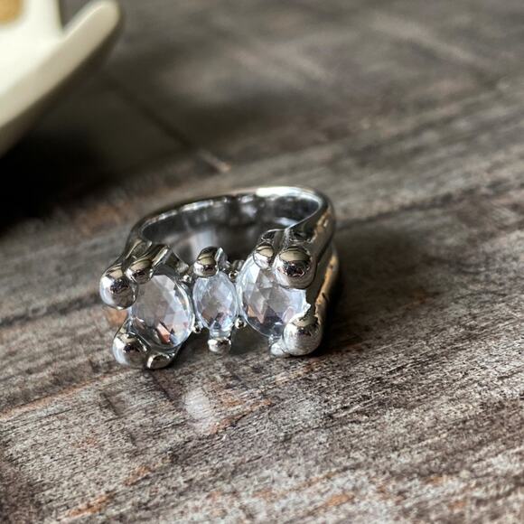 NEW Chunky Silver Gemstone Ring - Picture 5 of 10